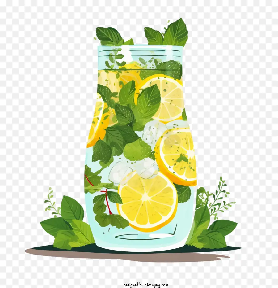 lemonade drink lemonade glass lemon mint
