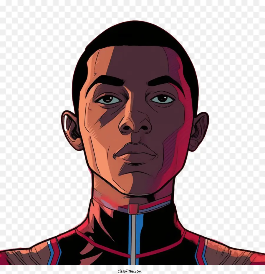 miles morales black man science fiction character illustration action