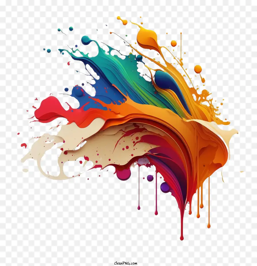 colorsful splash colorful paint brush
