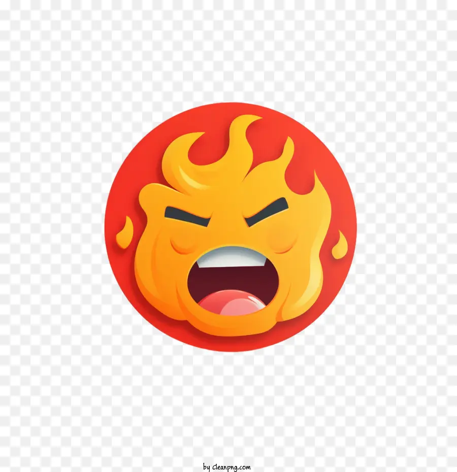 Feuer Flaming Face Red Emoticon schreien Emoticon wütend Emoticon - 