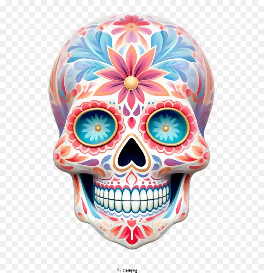 Sugn Skull Sugar Skull Skull Face dipinto colorato - 