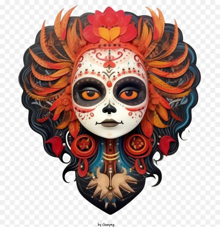 Skelita Calaveras Sugar Skull Day of the Dead Skull Face Face Tranh - 