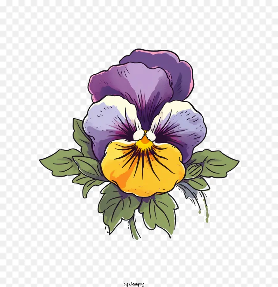 Stiefmütterchen Blume Pansy Purple gelbe Blume - 