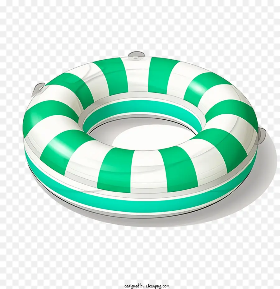 Anello di salvataggio che nuota verde gonfiabile e bianco - 