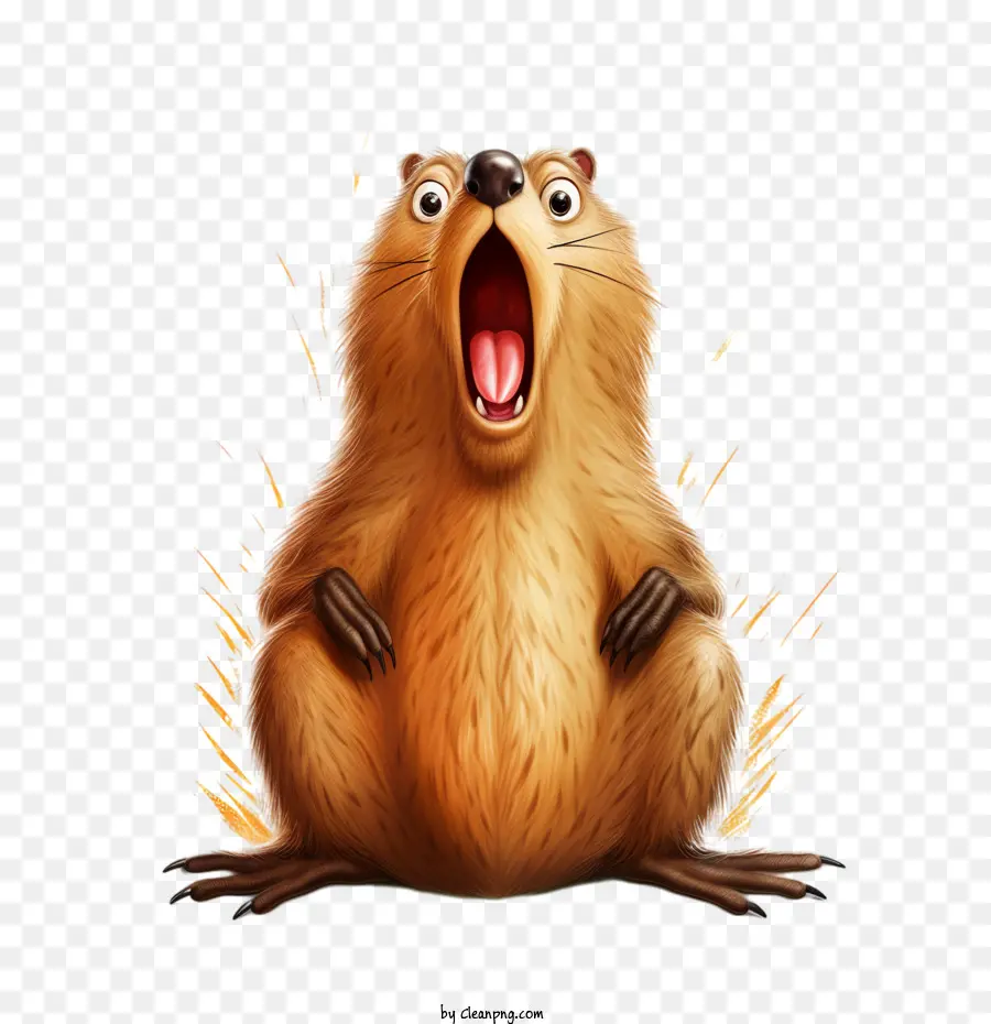 Beaver arrabbiato arrabbiato ringhio aggrottante le sopracciglia - 