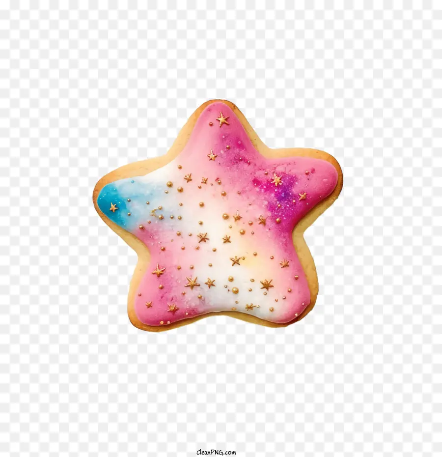 sugar cookie star pastel watercolor sugar cookie