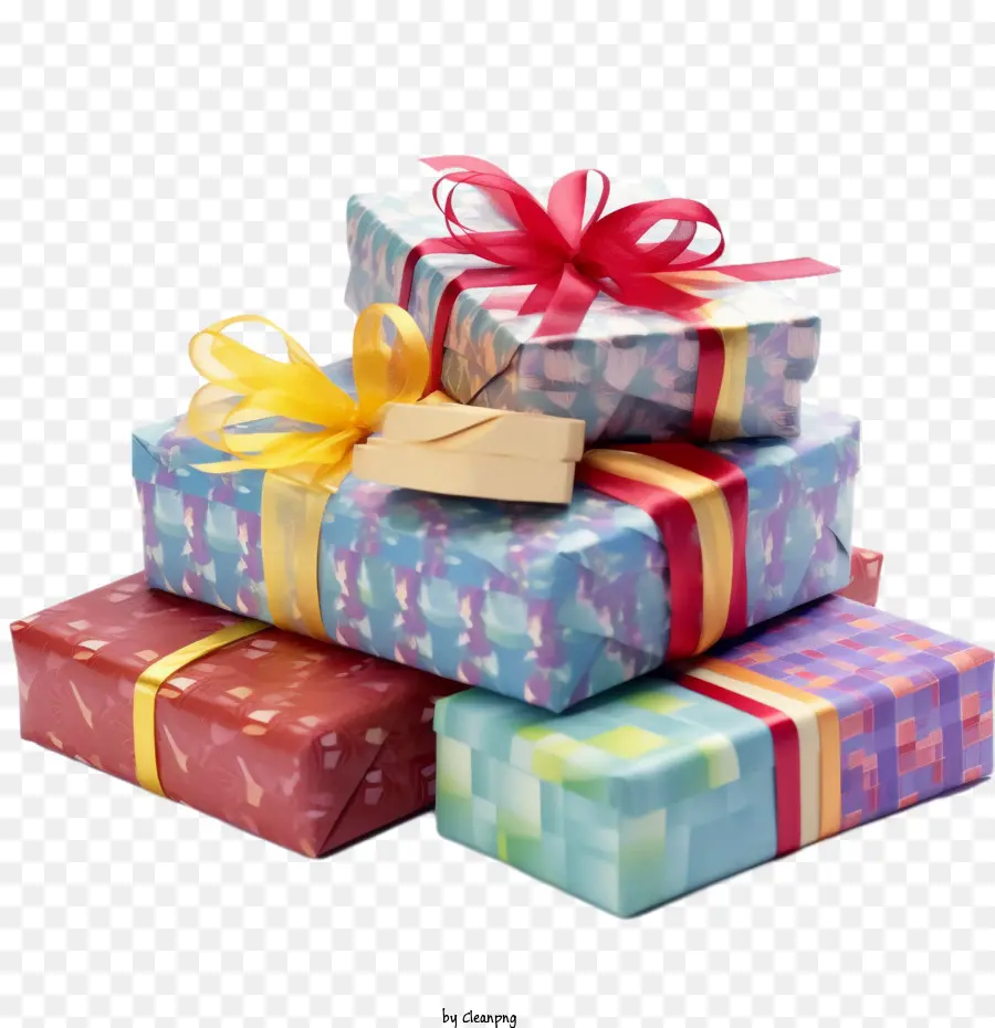 Geschenkboxen vorhanden eingewickeltes Geschenk Bunt Geometrisch - 