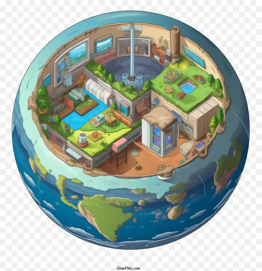 cutaway earth home planet terra