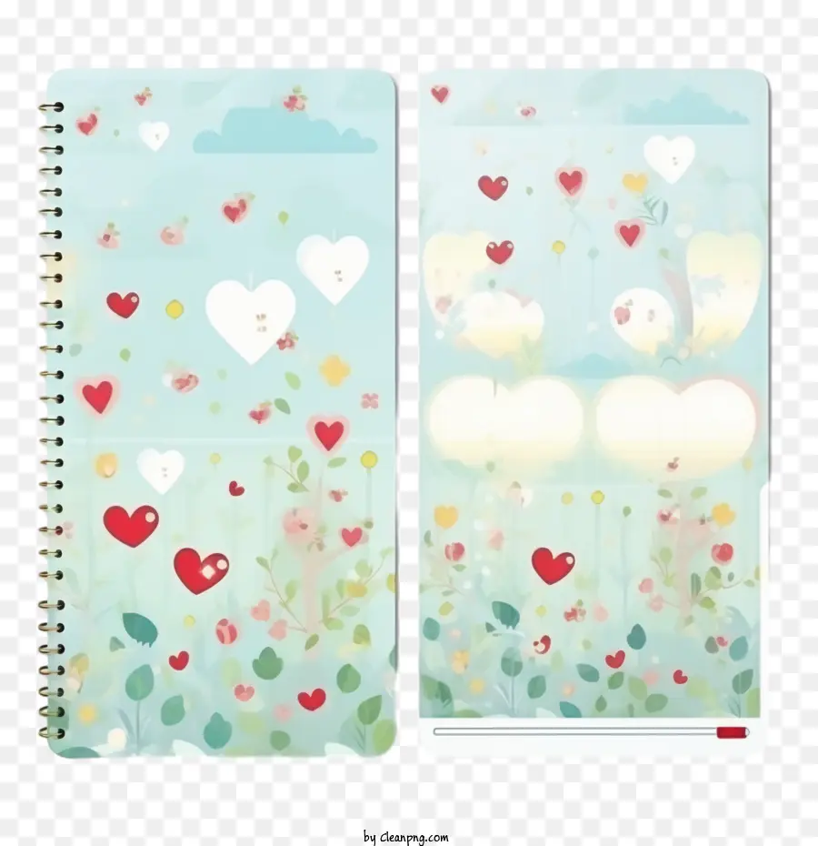 diary template
 notebook template hearts watercolor floral