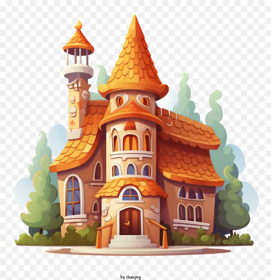 Gingerbread House Cartoon Castle Fantasy Medieval - 