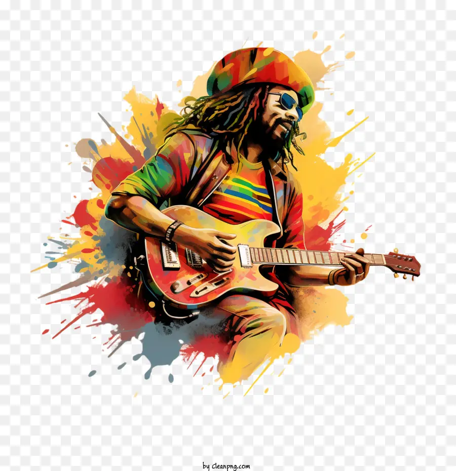 Internationaler Reggae Day Person Reggae Musiker -Gitarrist Musiker - 