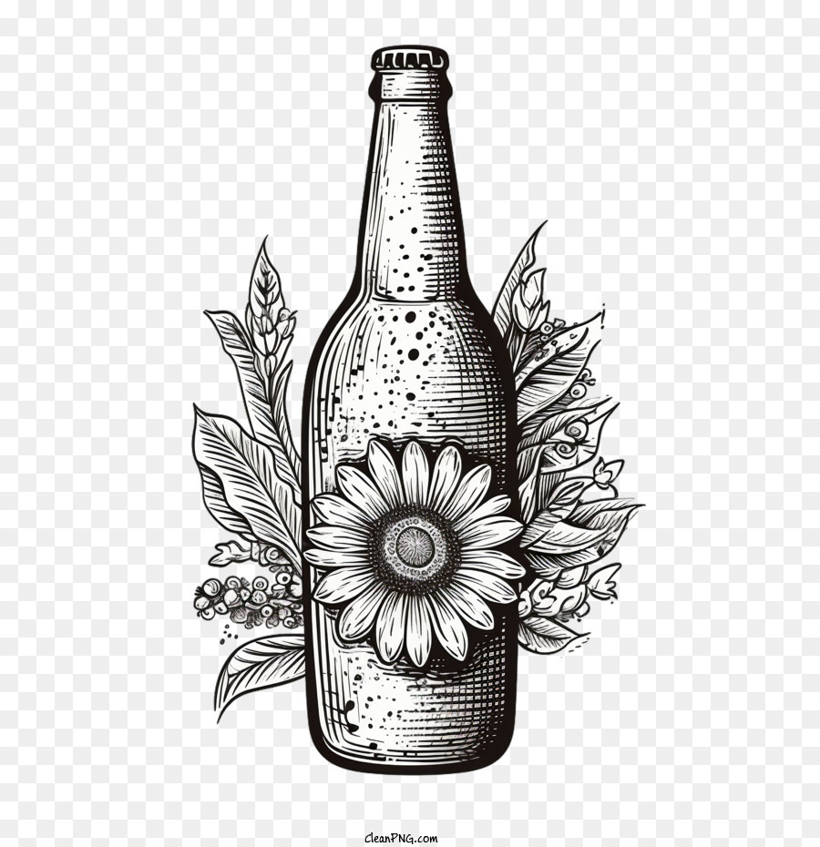 Beer bottle sign pencil sketch imitation Vector Image