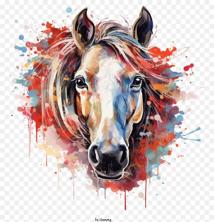 horse
 national i love horses day horse watercolor portrait