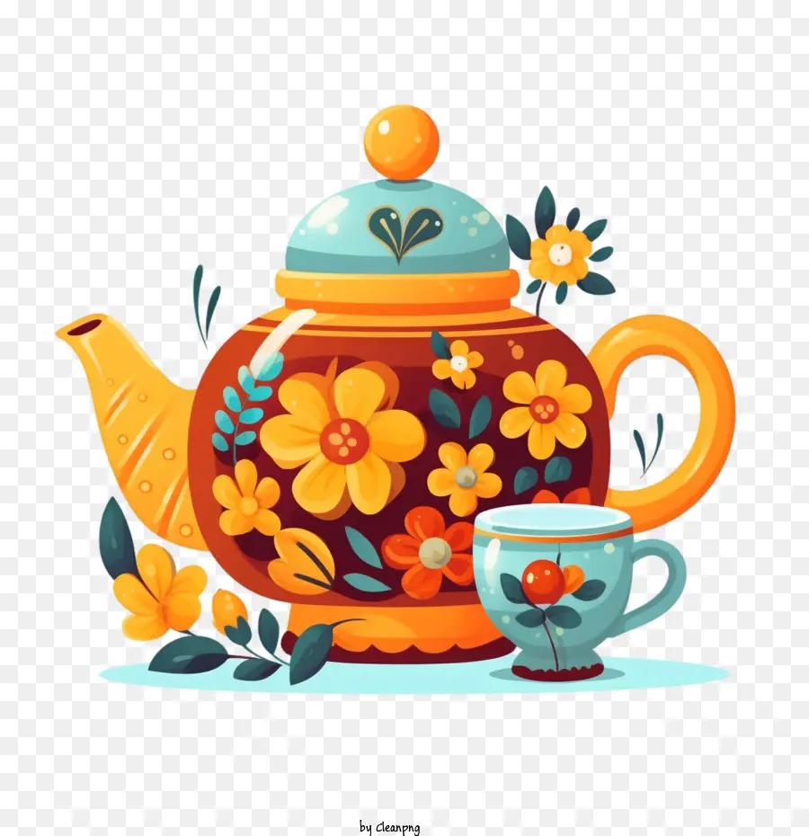 teapot pot teapot floral flowers