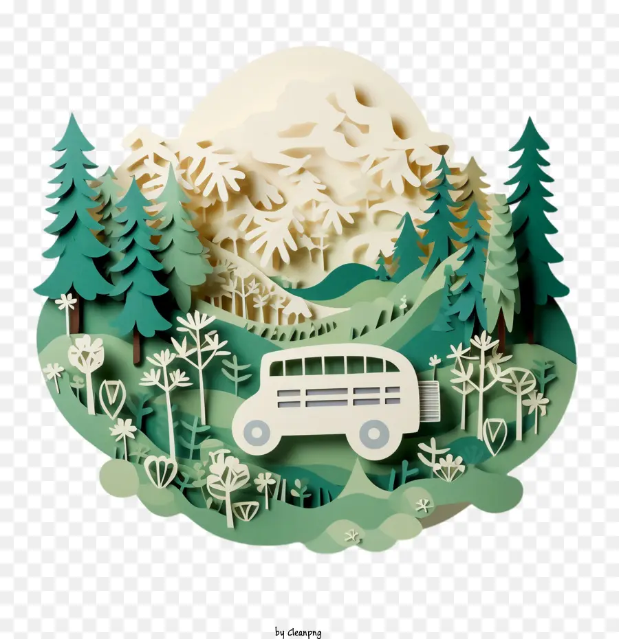 Giorno di transito rurale
 
Autobus sugli alberi delle montagne paesaggistiche rurali - 