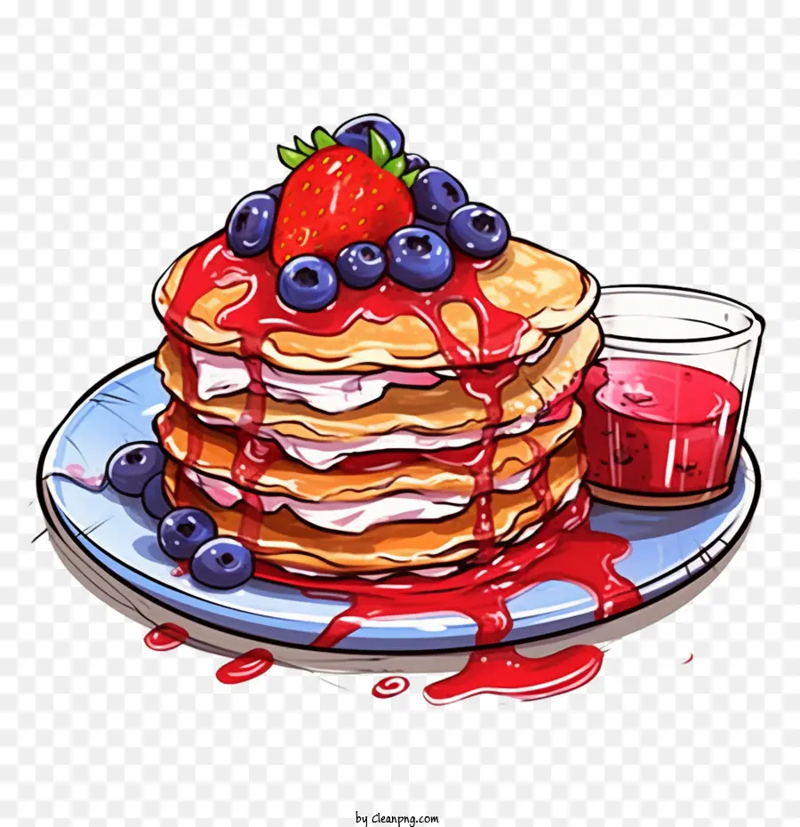 pancakes
 blueberry pancakes pancakes syrup strawberries