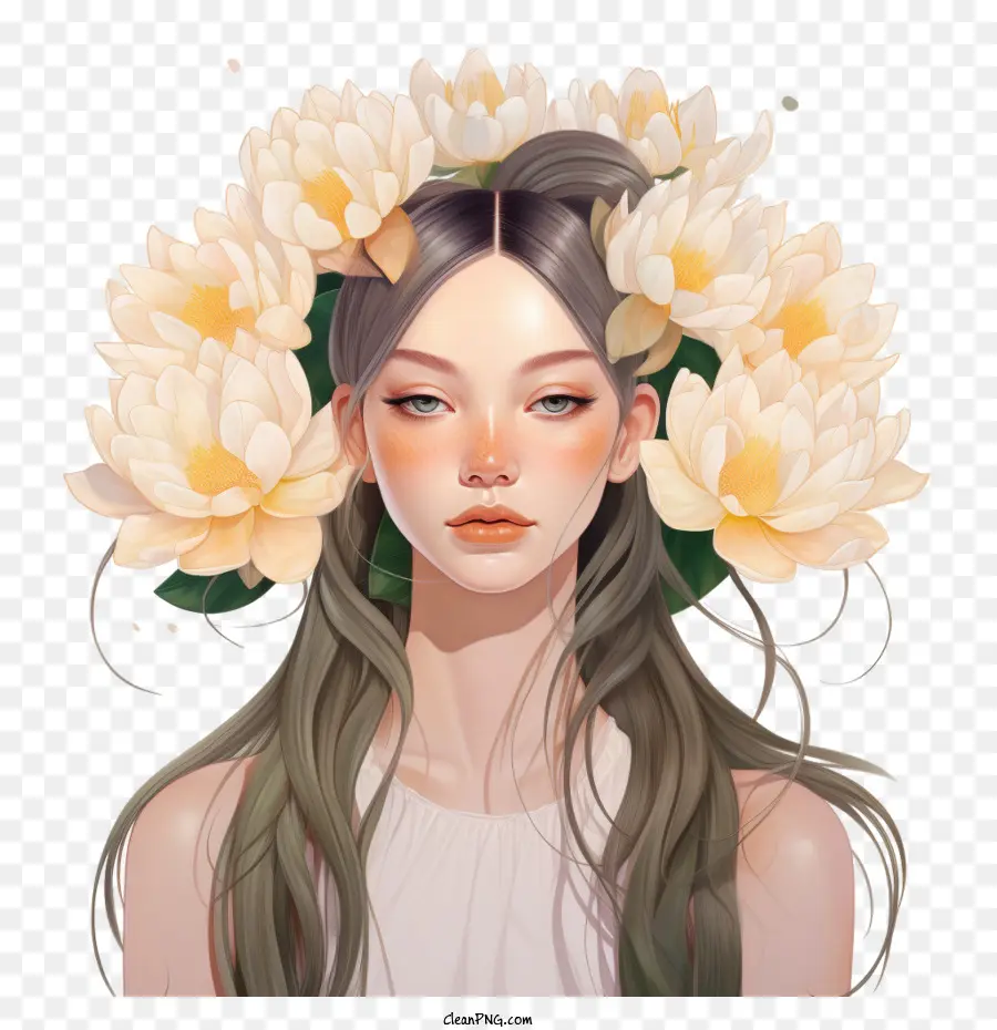lotus flowers
 fashion girl
 girl portrait beauty femininity