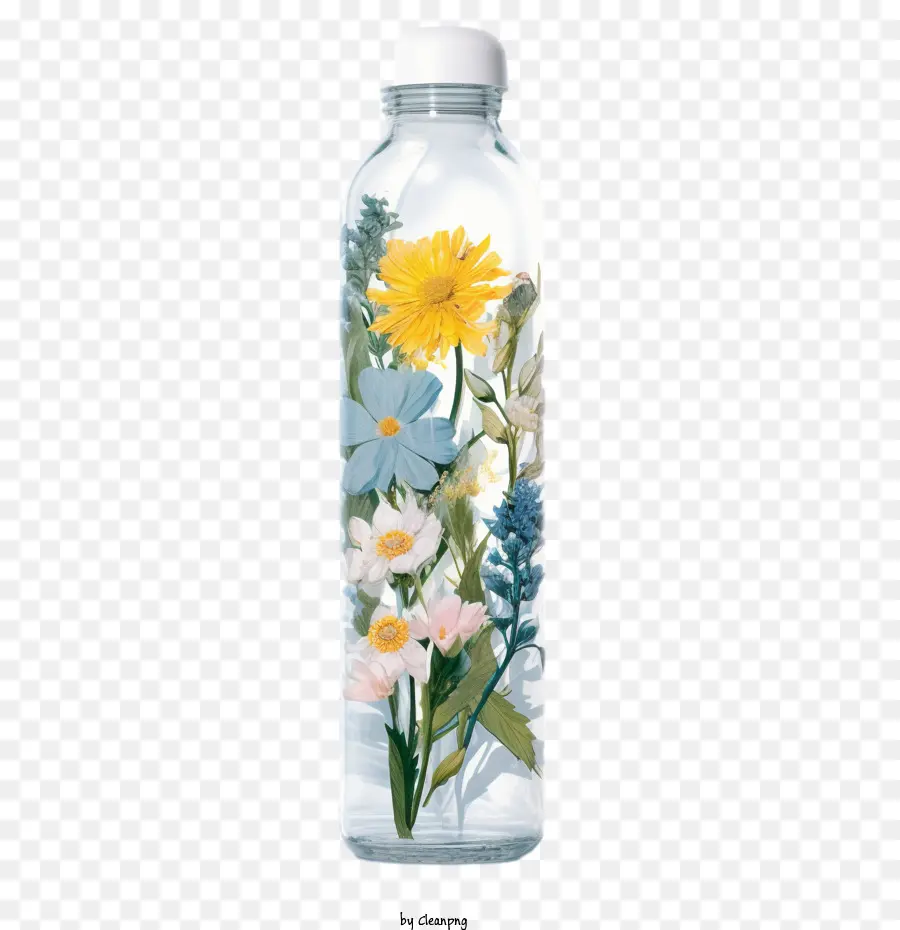 water bottle water flowers nature spring