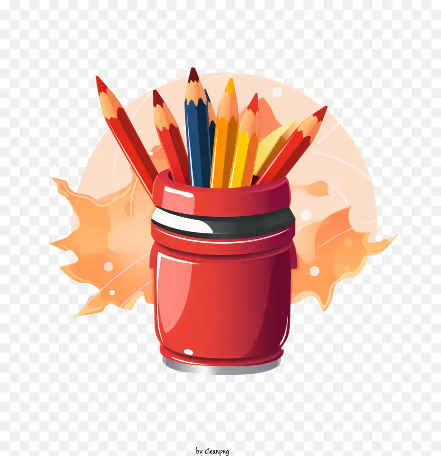 barattolo rosso matita colorate che dipingono creatività - 