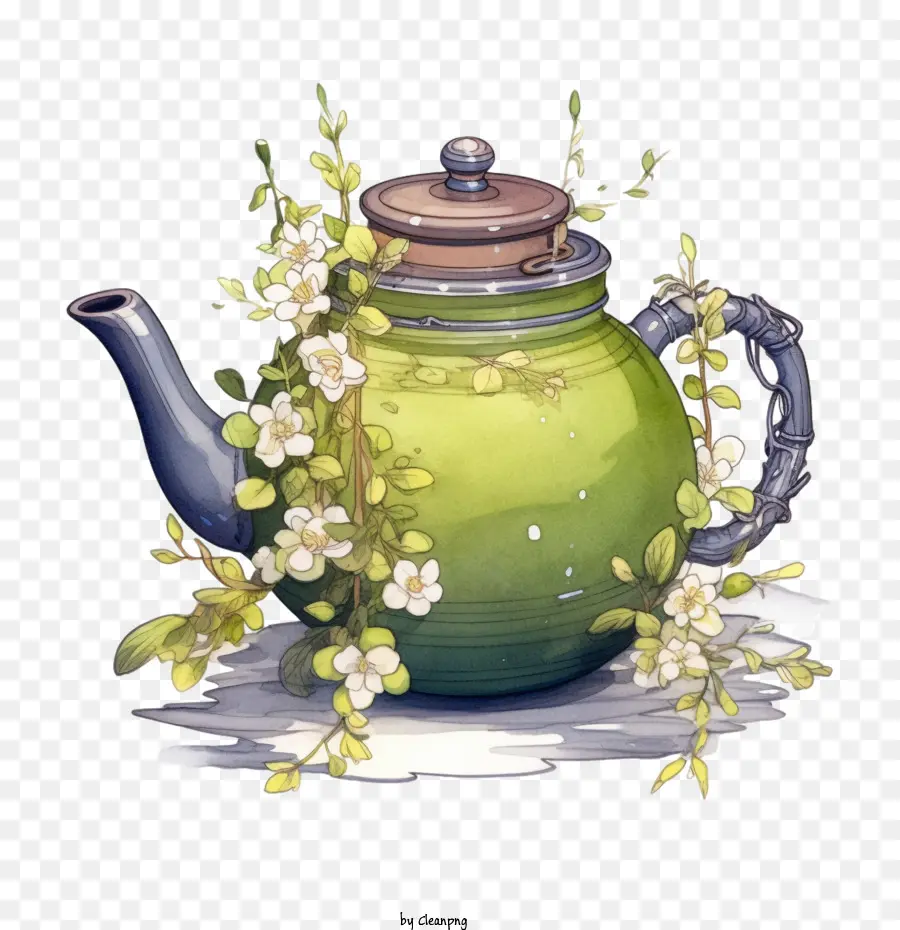 Teekanne grüner Teekannen Teekanne Vintage Teekanne viktorianische Teekanne - 
