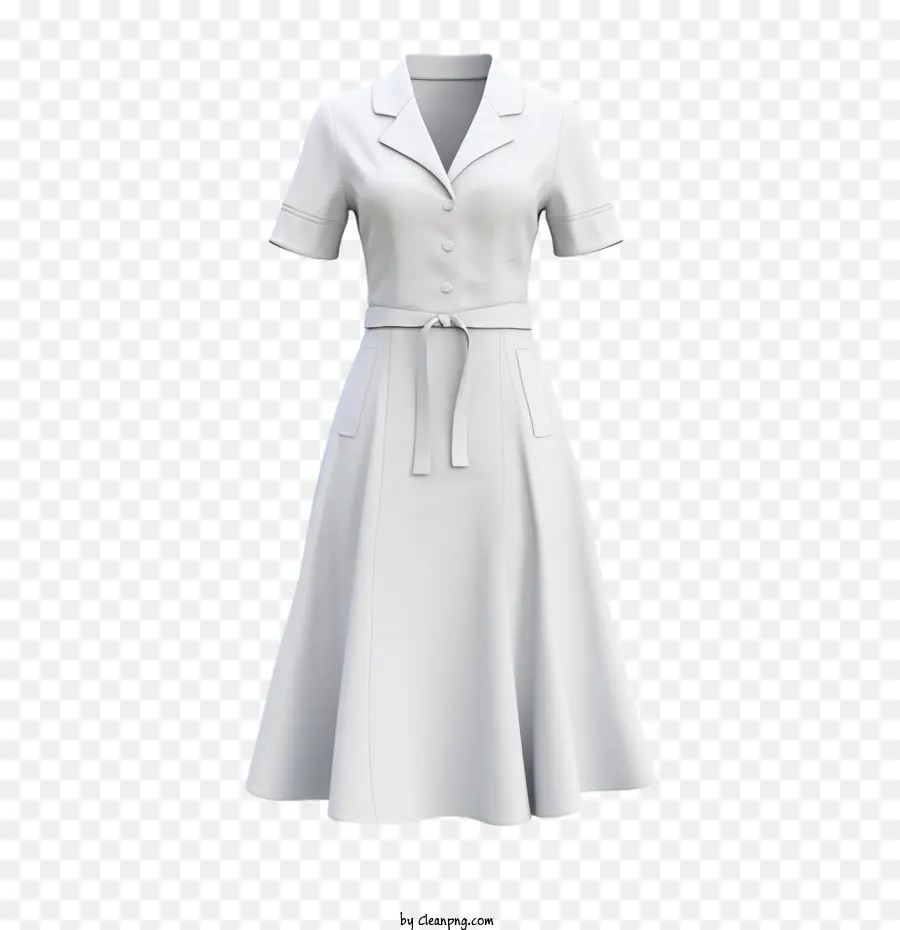 Bác sĩ váy váy trắng tay áo ngắn - 