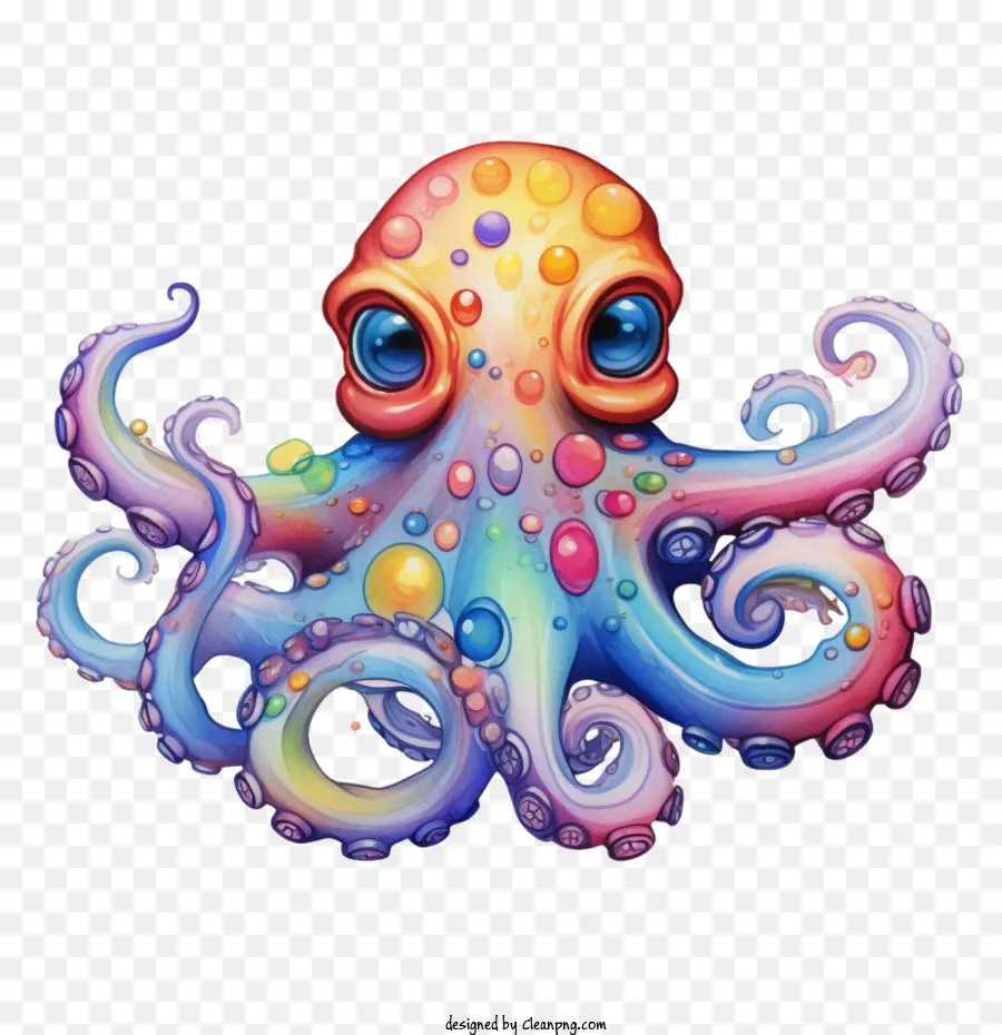 octopus colorful cartoon cute ocean