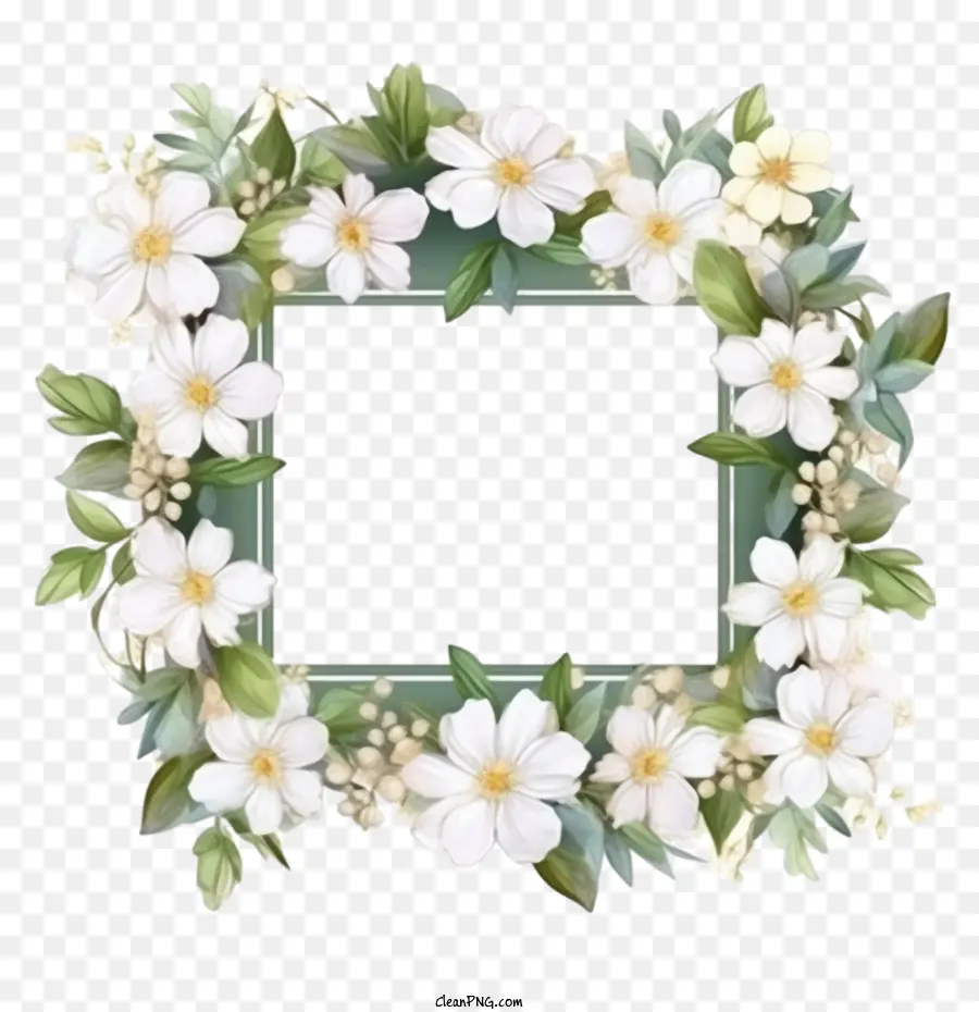 Jasminblütenquadrat
 
Jasminquadratische weiße Blüten Kranz Blumen - 