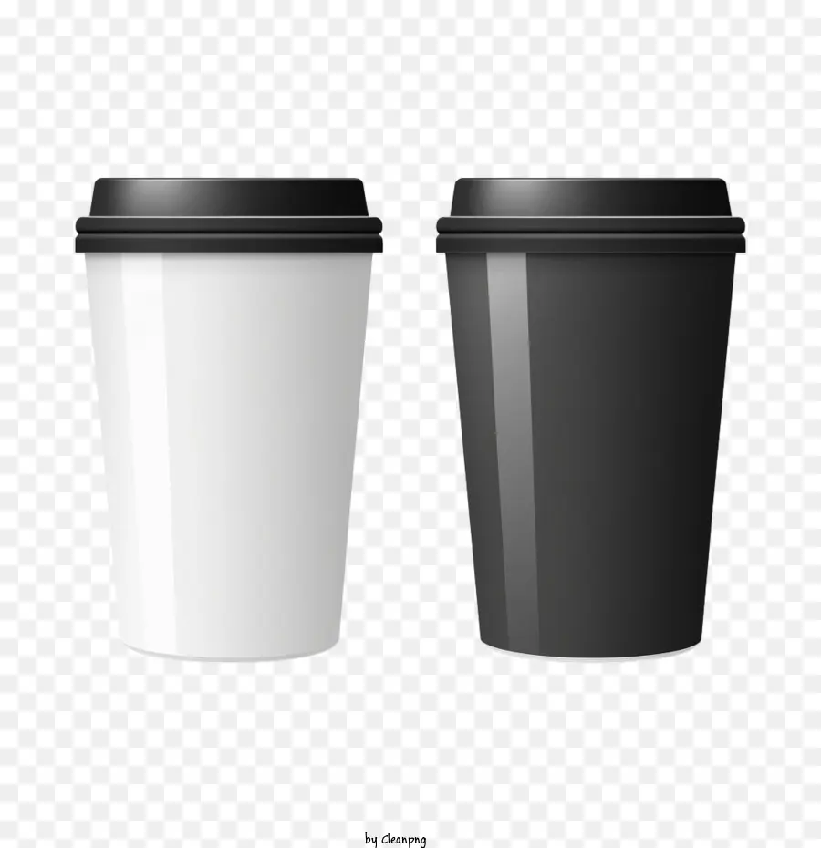 Papier Kaffee Tasse Schwarz -Weiß -Takeout -Behälter Plastik Plastik - 
