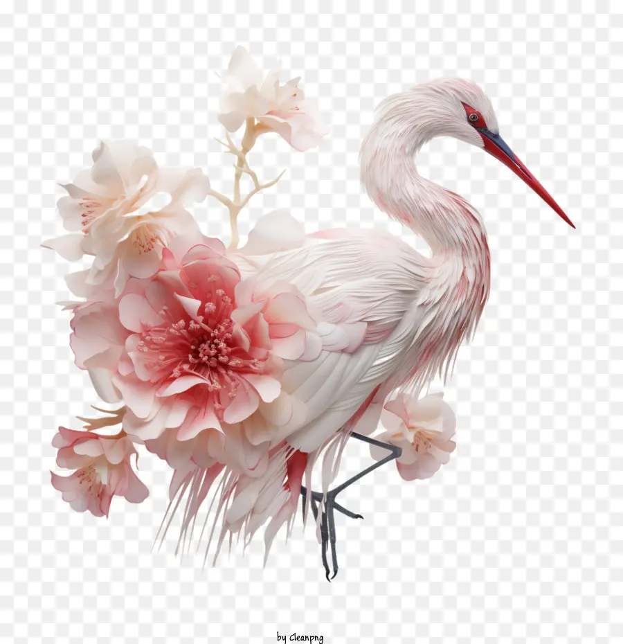 crane flower pink bird flower water
