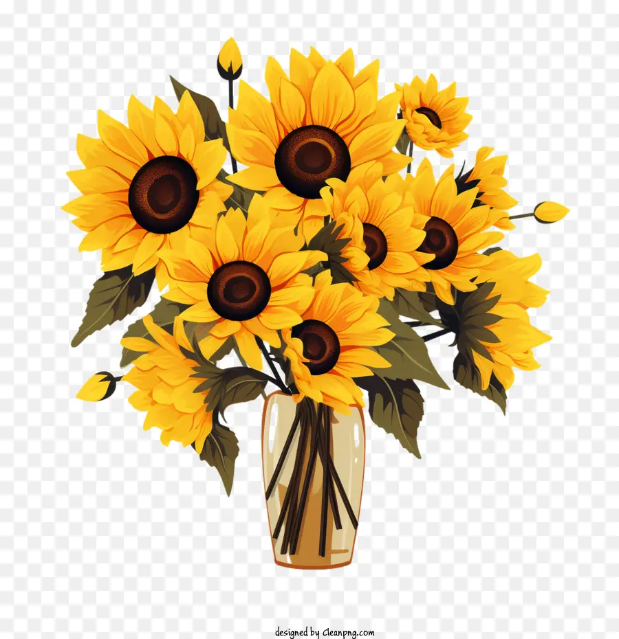 National Sunflower Day Sunflowers Bouquet Flowers Vase - 