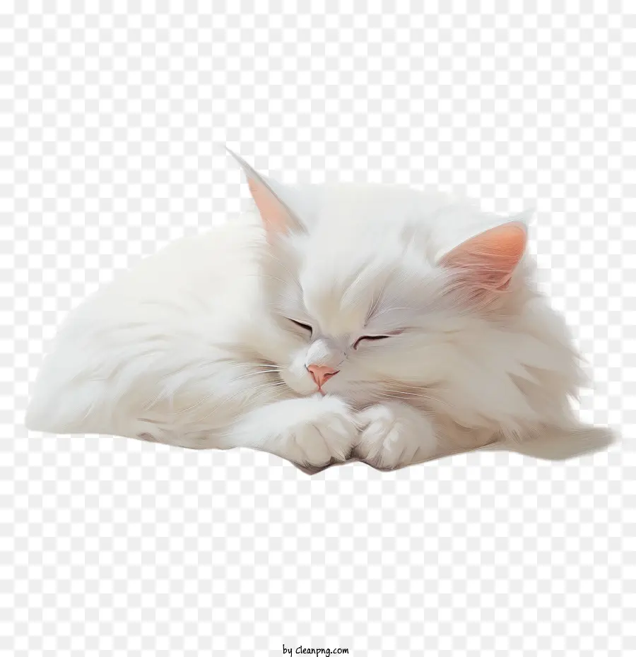 National Lazy Day Katze schlafe weiße flauschige - 