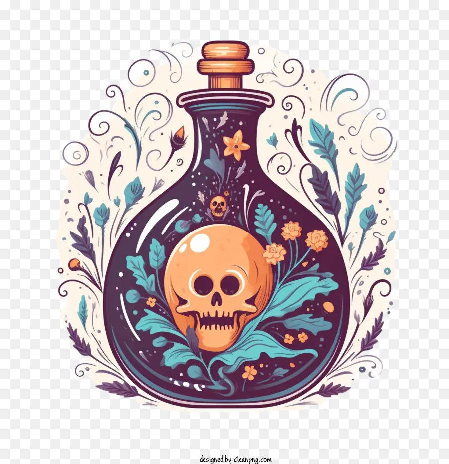 magic potion skull vial potion bottle