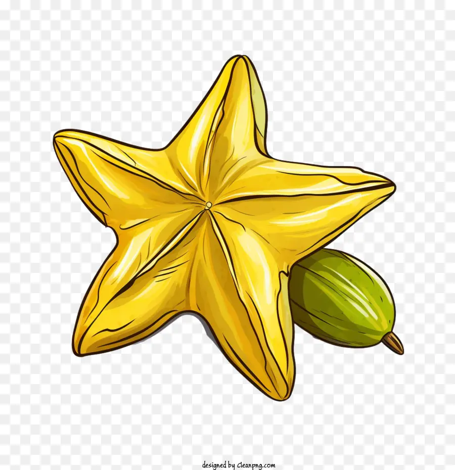 Starfruit Star Fruit Yellow Black Nền - 