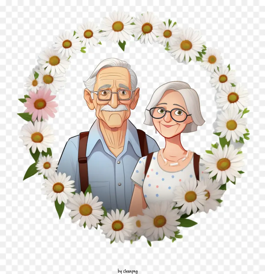 international day of older persons senior man woman wreath