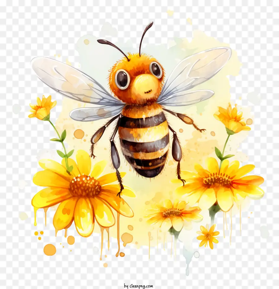 Welt Honigbienentag Biene Aquarell Blumen Insekt - 
