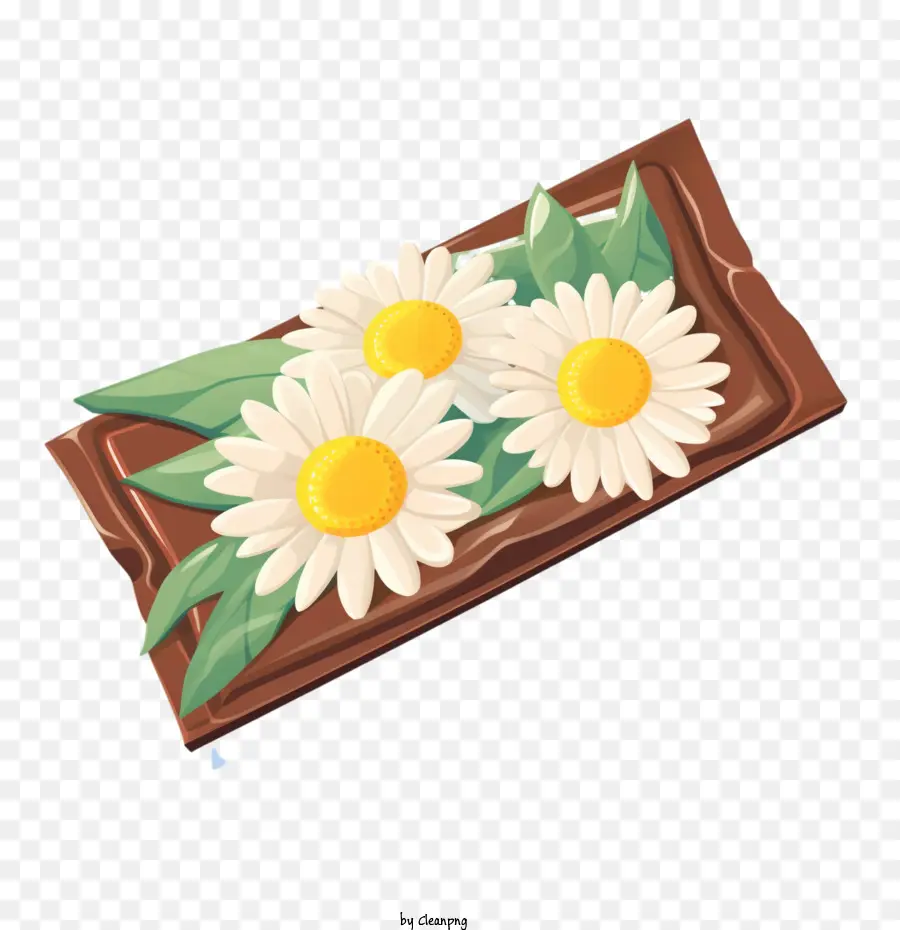Internationaler Schokoladentag Daisses Blumen braune Schokoladen -Gänseblümchen -Schokolade - 