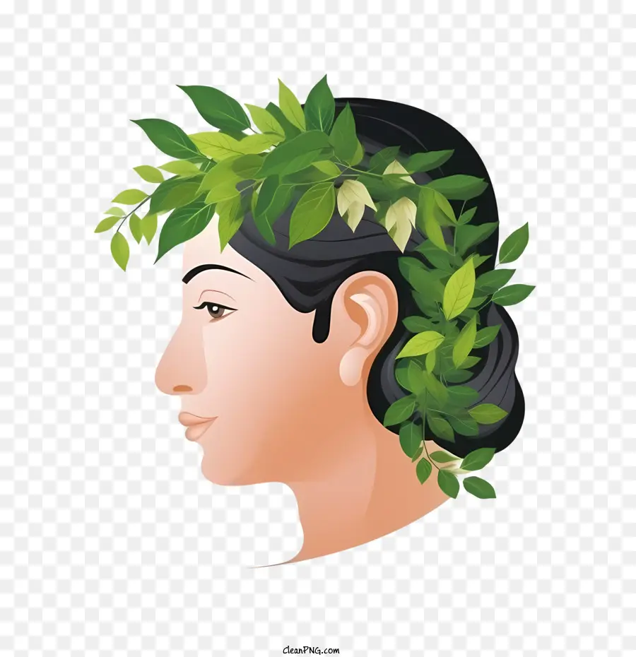 abstract face floral crown woman head nature