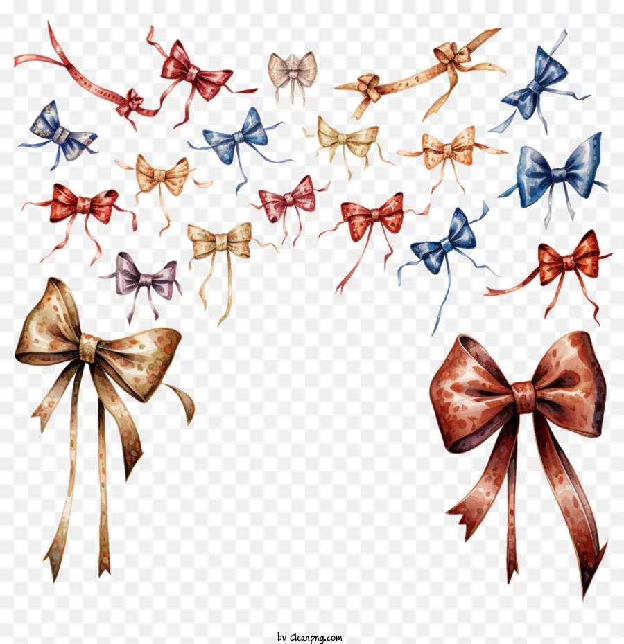 international bow day bows watercolor vintage old