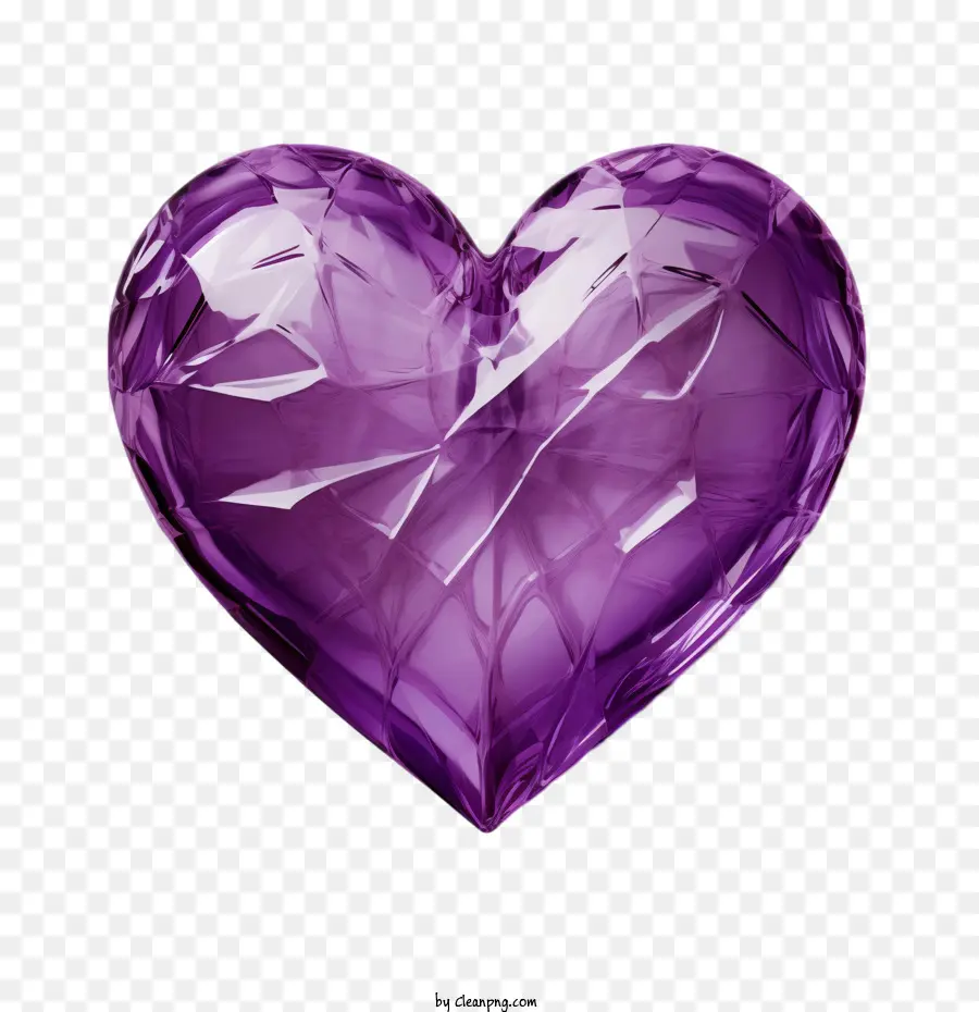 Purple Heart Day Heart Crystal Purple Shattered - 