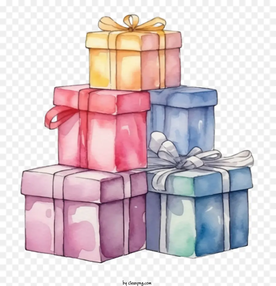 scatole regalo scatole regalo watercolor Present Wrapping Paper - 