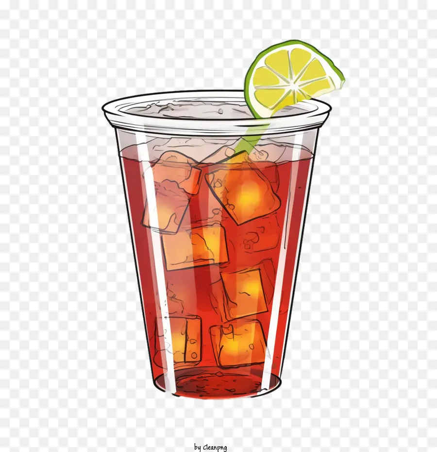 Soda Cola Lemon Tea Glass Ice - 