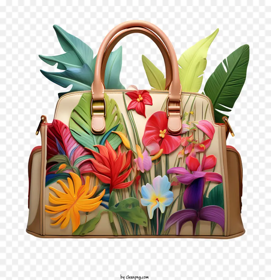 Handtasche Tag Buntes Blumenhandtasche tropisch - 