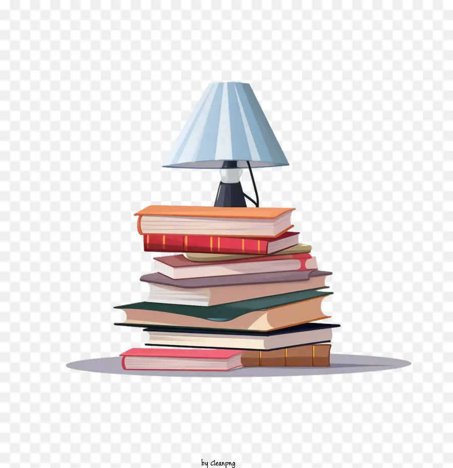 international literacy day book lamp pile stack
