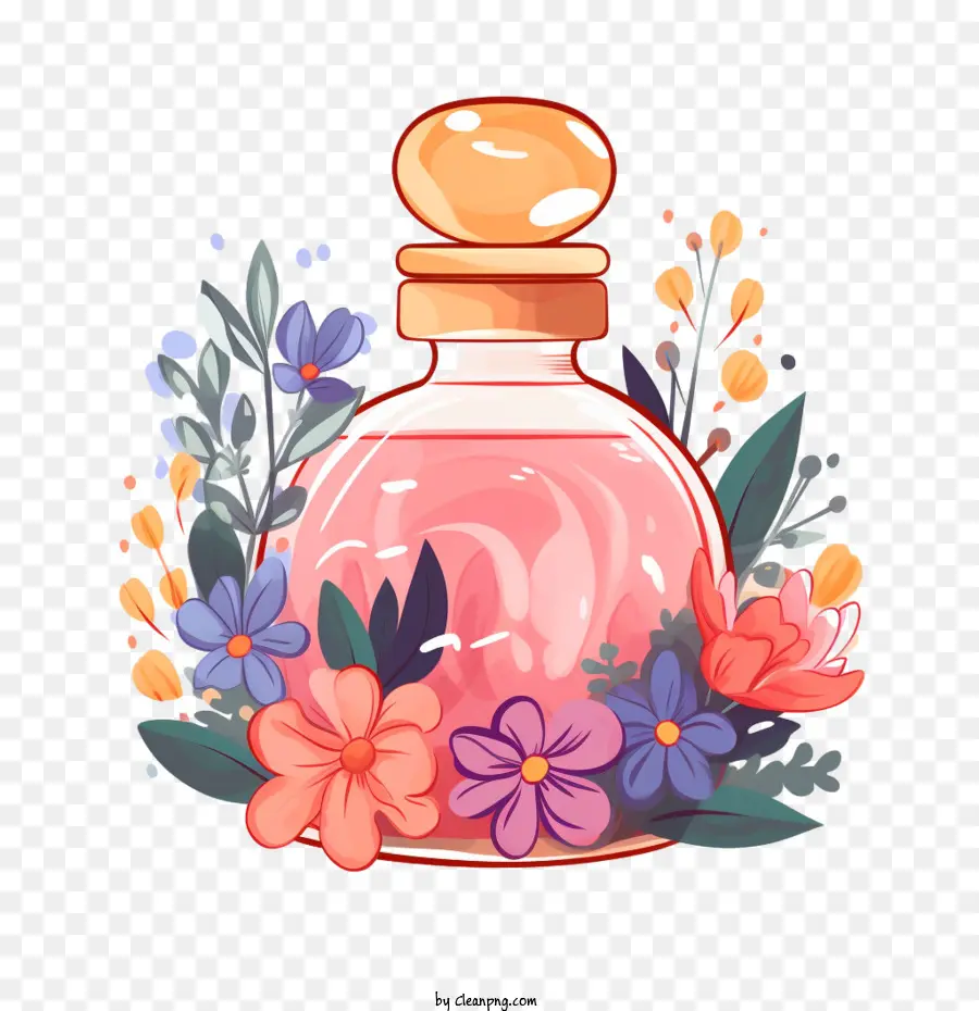 bottiglia di profumo fiore di bottiglia di profumo disposizione floreale - 
