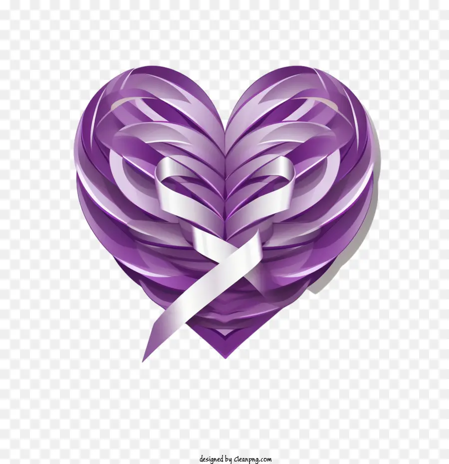 Purple Heart Day Heart Consapevolezza del nastro viola - 