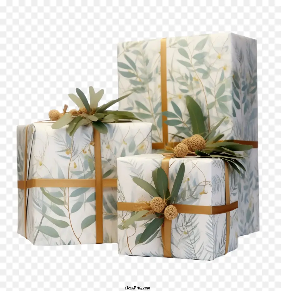 gift boxes nature gift wrap holiday tree