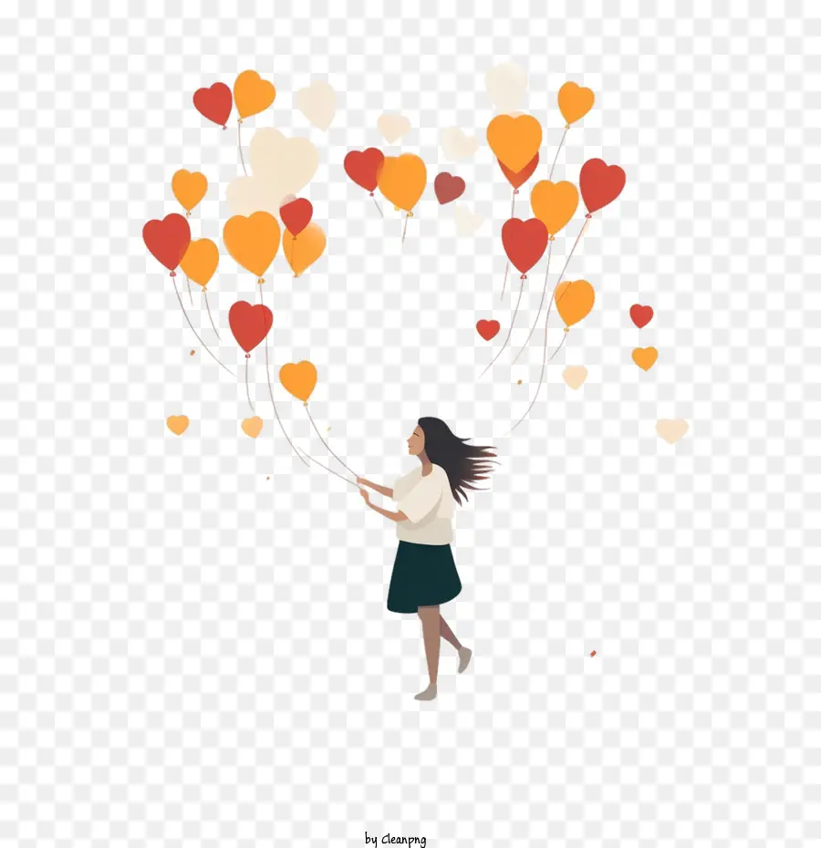 National Glück passiert Tag Mädchen Luftballons Herzen kindisch - 
