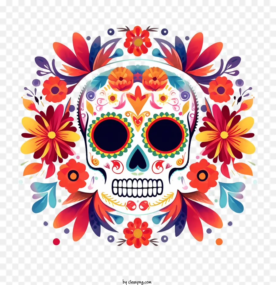 day of the dead
 dia de los muertos colorful sugar skull floral