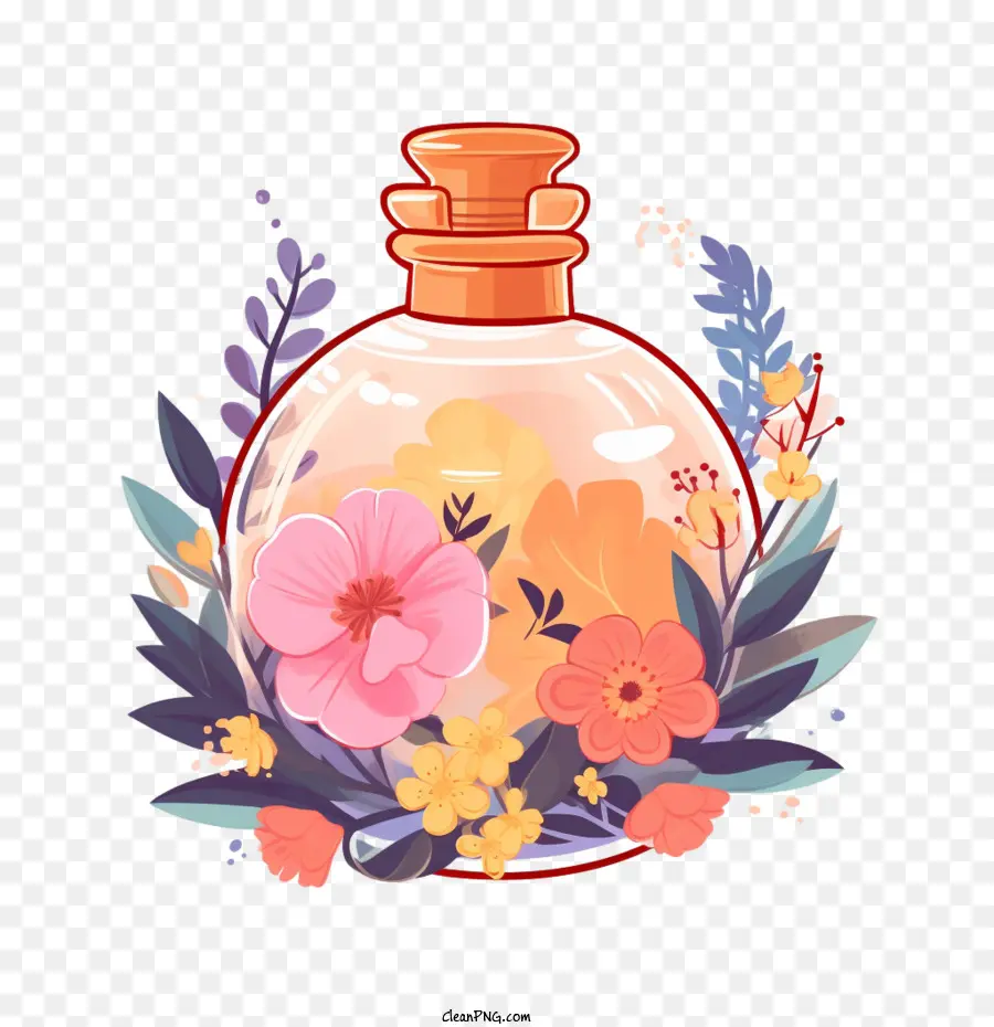 Parfümflasche Parfümflasche Blumen dekorativ - 