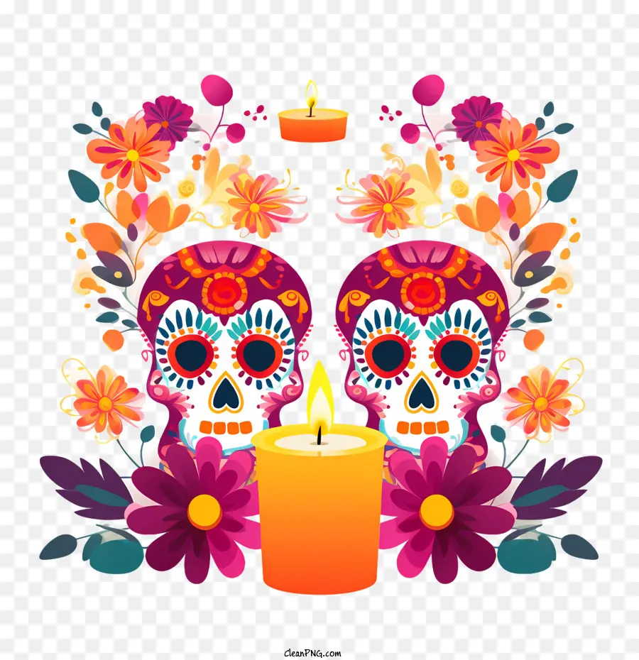 Kerzen
 
Tag der Toten
 
Dia de los Muertos Schädel Blumen - 